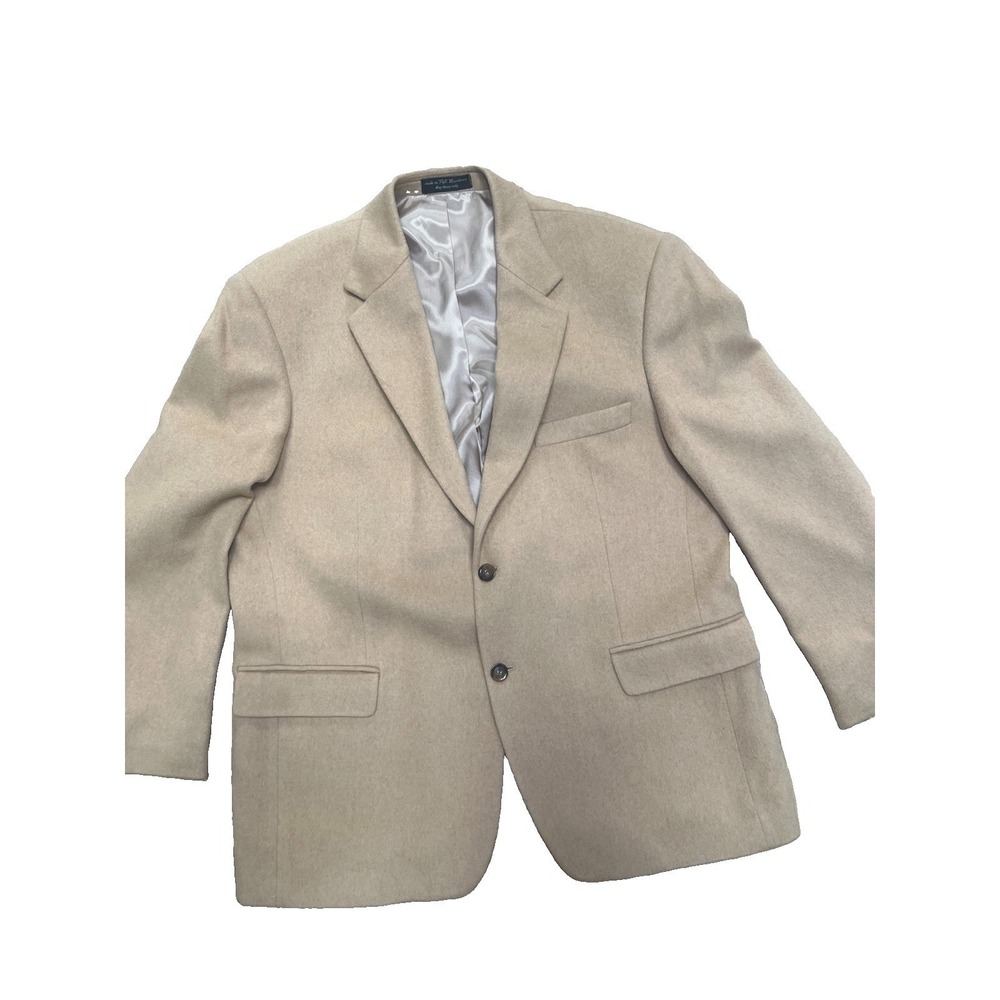 Men's Andrew‎ Fezza Camel Hair Blazer Jacket Size 44S Sport Coat 2 Button Tan